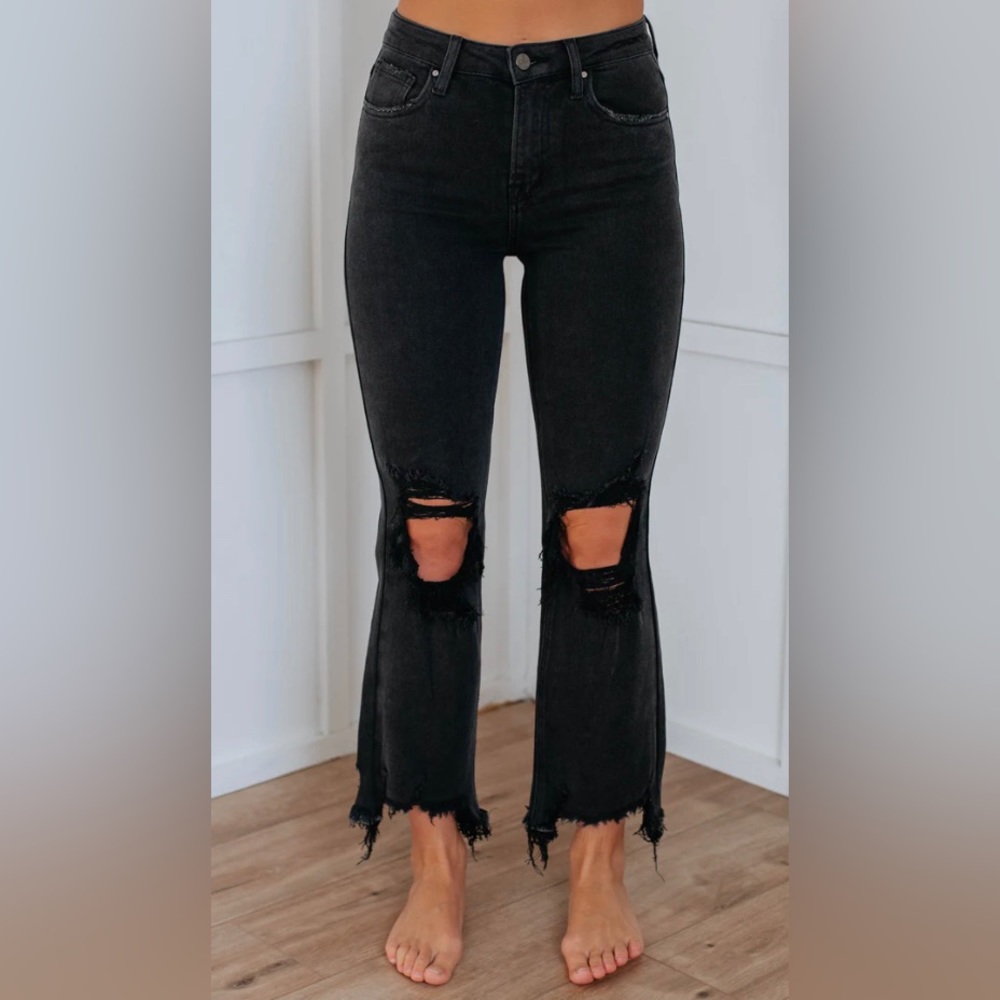 Risen jeans - black distressed size 13
